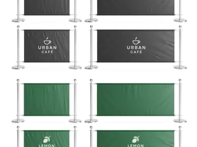 Cafe Barrier Modular Set   Vol 1 3D model