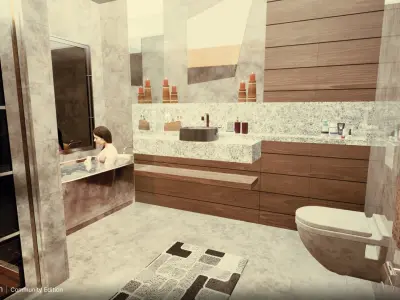 MINIMAL AND MODERN PARAMETRIC BATHROOM DESIGN 3D model