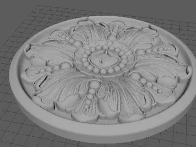rosette decorative medallion 3D model 11