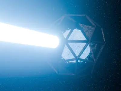 Dyson sphere space gun Low-poly 3D model