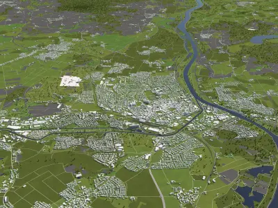 Rosenheim Germany 50x50km 3D model