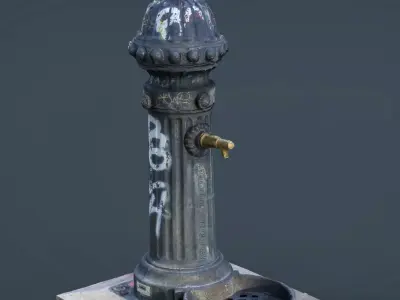 Fountain water Low-poly 3D model