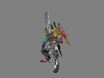 Attacker Gundam 22 A 3D model