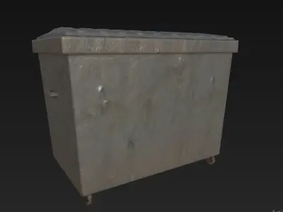TrashCan big Low-poly 3D model