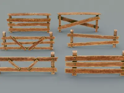 Fence Low-poly 3D model