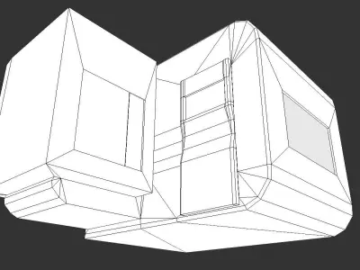 Futuristic Living Module Low Poly Model Low-poly 3D model