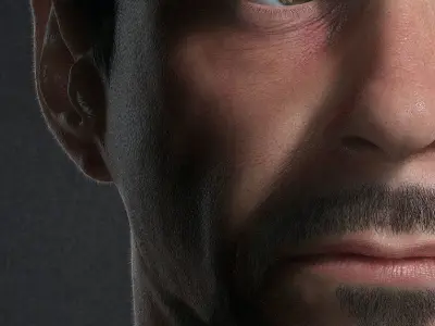 Robert Downey Jr Low-poly 3D model