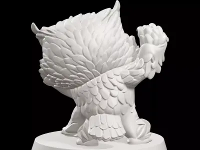 Owlbear RPG Chibi Style Figure 3D print model