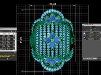 Diamond Ring for Women 3D print model 24