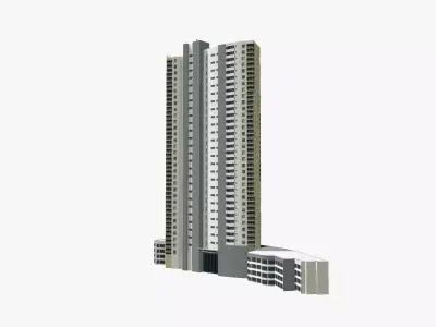 River Place Apartments Low-poly 3D model