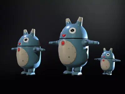 Minirobotic7Pack2 Low-poly 3D model