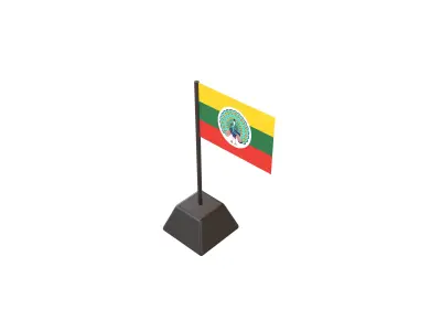 Flag of the State of Burma 1943 v1 001 Low-poly 3D model