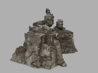 rocks buddha gate  Low-poly 3D model