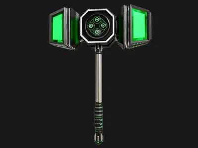 Sci-Fi Hammer09 All PBR Unity UE Textures Included Low-poly 3D model