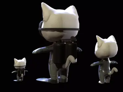 Cat7Pack2 Low-poly 3D model