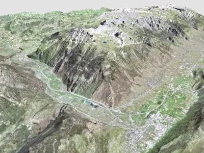 Mountain landscape Alps Switzerland 3D model