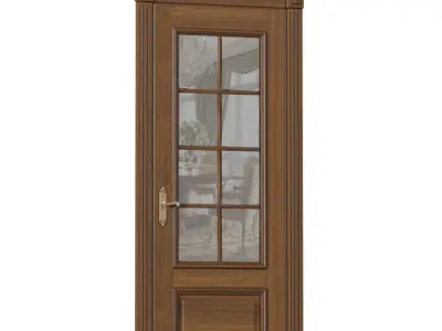  Classic interior door glass 3D model