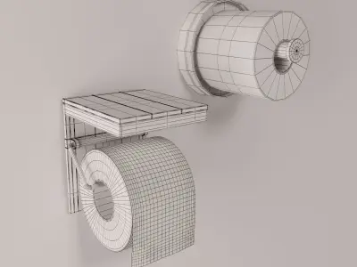 L-HOP 1 2 toilet paper holder with light 3D model