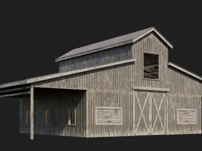 97-98-99-100 - Farm Buildings 4K PBR GameReady Low-poly 3D model