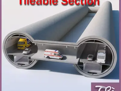 A TYPE TUNNEL SECTION DETAIL 3D model