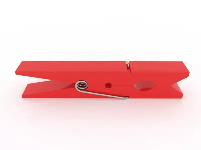 CLOTHES PEG RED PLASTIC Low-poly 3D model