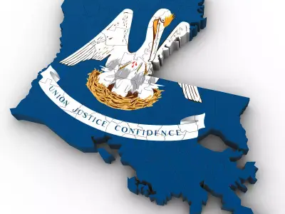 Louisiana Political Map 3D model