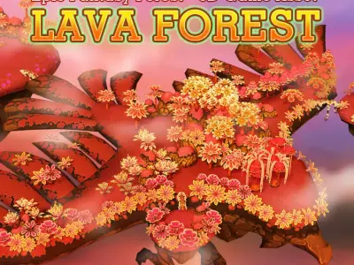 Lava Forest Low-poly 3D model