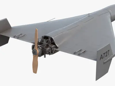  Kamikaze Drone Shahed 136 Gray Rigged 