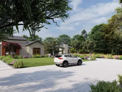 3D Exterior Scene 3D model design garden and landscape 3D 3D model 4
