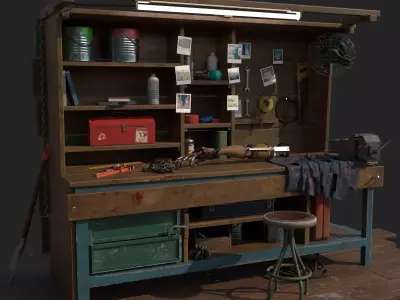WORK BENCH Low-poly 3D model