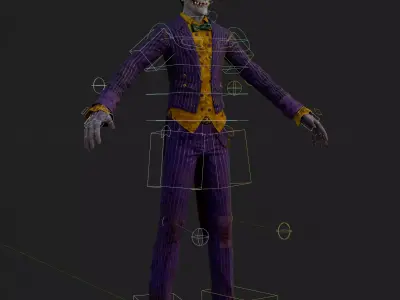 Joker 3D Model Arkham Knight Stylized Rigged PBR Blender FBX Low-poly 3D model