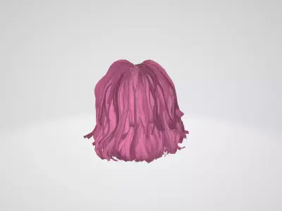 Realistic Pink Hair 3D Model 3D model