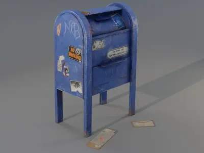 Underground MailBox GameReady- PBR Texture Low-poly 3D model