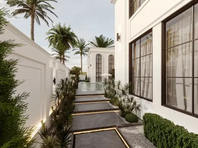 Classic White Villa 3d Model 3D model