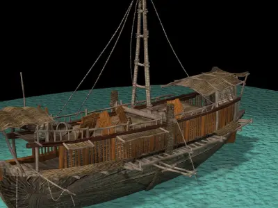 Chinese junk boat 3D model