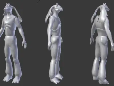 Gungan soldier JAR JAR Low-poly 3D model