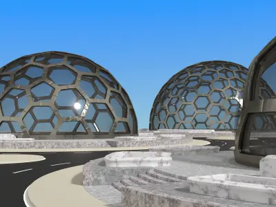 Hexagon dome park 3D model