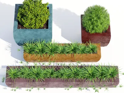 Square planters - planters 3D model