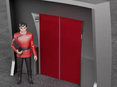 Left Turbolift Door - USS Enterprise NCC-1701-A Main Bridge 3D print model