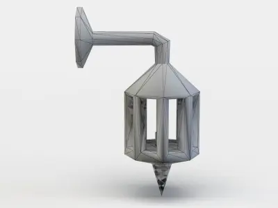 Street lamp Low-poly 3D model 36