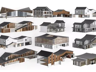 Architecture house backdrop residential  office building city 3D model purchase