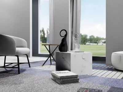 Lounge furniture curve sofa and chair 3d models  3D model