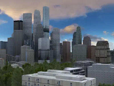 Modern VR City Low-poly 3D model