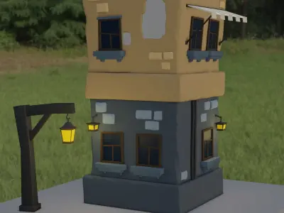 Cartoon building 3D model