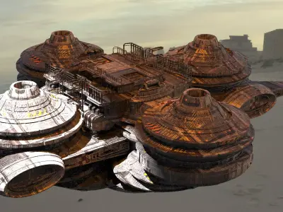 Dark Sith Platforms base 2 Low-poly 3D model