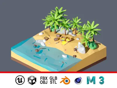 land 20A Low-poly 3D model