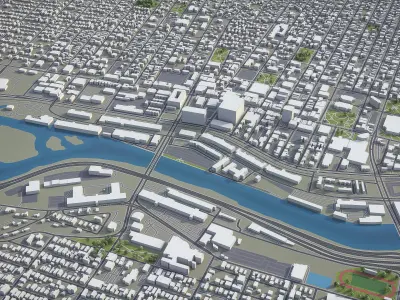 Manchester - New Hampshire Low-poly 3D model