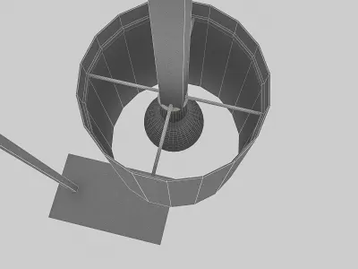 3D Black Floor Lamp 3D model