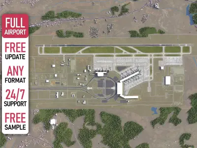 Nanchang - 3D Airport Model Low-poly 3D model