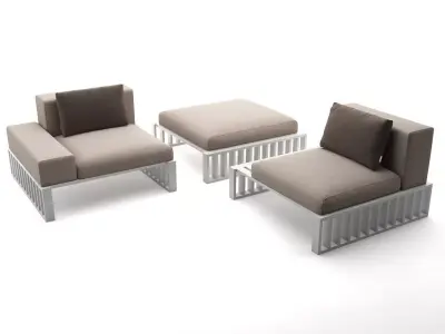 Docks outdoor lounge chair 3D model